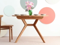 Okrągły rozkładany stół jadalniany 110cm Biju Czarny Jesion