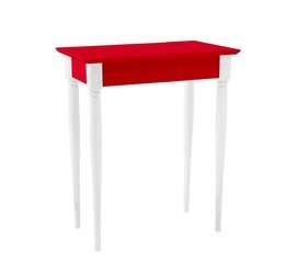 Biurko MAMO z Szufladą 65x40 cm – Białe Nogi / Czerwone