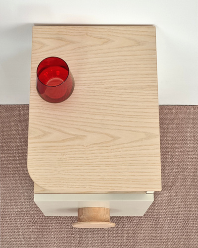 Stolik nocny z szufladą DABI MINI prawdziwy ciemny koral