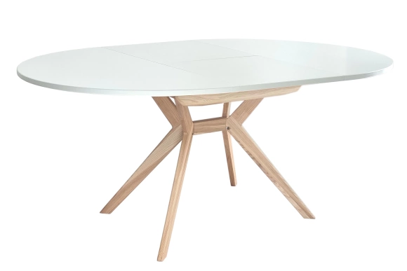 Okrągły rozkładany stół jadalniany 120cm Biju Biały Jesion 
