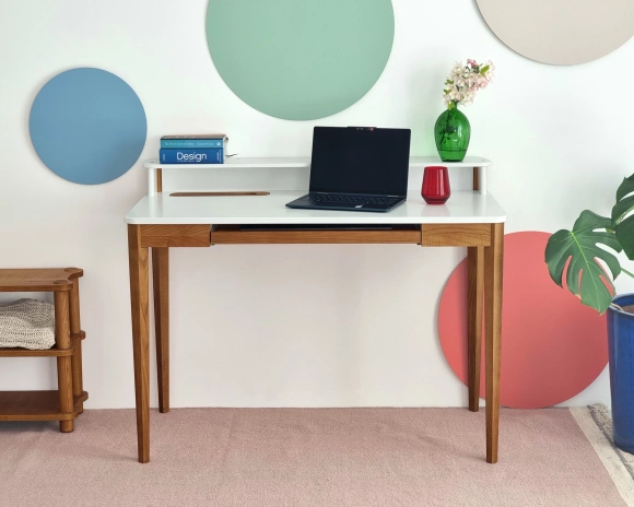 Biurko Ashme Szuflada Klawiaturowa, Dąb Kawa z Mlekiem