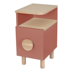 Stolik nocny z szufladą DABI MINI lewy ciemny koral