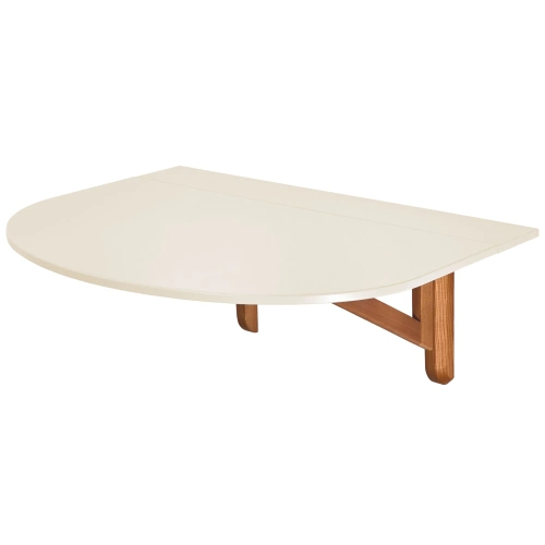 Półowalny Stół Ścienny Opadający KLAPP 75x100cm Wapień Dąb 