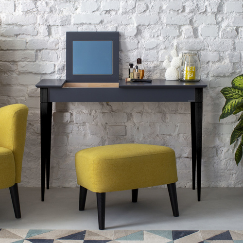 Toaletka MIMO z Lusterkiem - 65x35cm Czarne Nogi / Petrol Blue