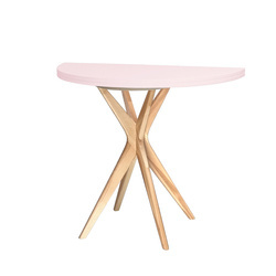Półokrągły Rozkładany Stół JUBI śr. 100cm Różowy
