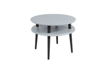 Stolik Kawowy UFO śr. 57cm wys. 45cm - Ciemnoszary / Czarne nogi