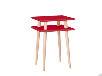 Stolik Kawowy SQUARE 43x43x61cm Klasyczny Czerwony