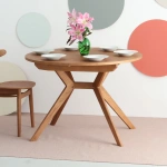 Okrągły rozkładany stół jadalniany 110cm Biju Orzech