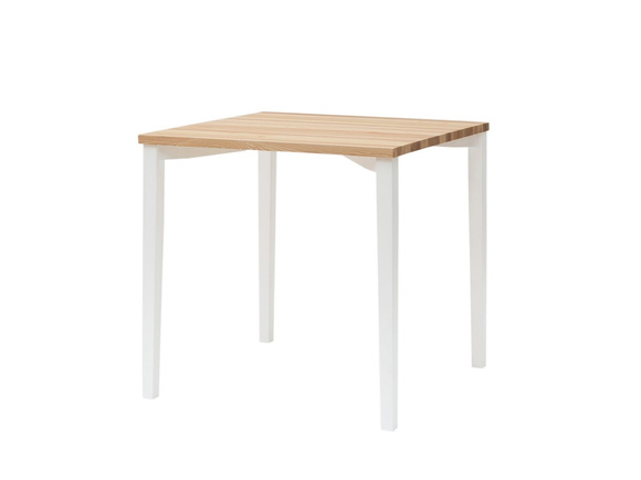 Stół Jesionowy TRIVENTI 80x80cm - Białe Kwadratowe Nogi