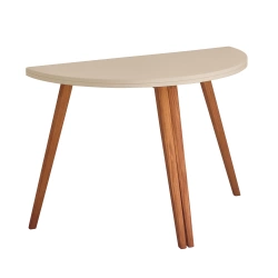 Półksiężycowy rozkładany stół MAWI śr. 110cm Kawa z Mlekiem Nogi Dąb