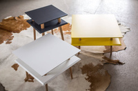 SQUARE Coffee Table 43x43x61cm Żółty (Ciemna Cytryna)