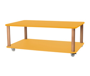 Stolik Kawowy Na Kółkach ASHME 64x105cm Ciemna Cytryna