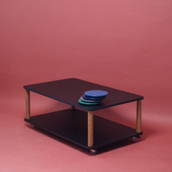 Stolik Kawowy Na Kółkach ASHME 64x105cm Czarny