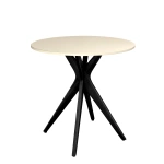 Okrągły Stół Jadalniany JUBI śr. 60cm Wapień | Nogi Czarne 