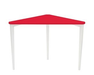 Biurko Narożne NAJA 114 x 85cm Czerwone Białe Nogi