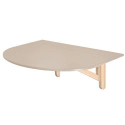 Półowalny Stół Ścienny Opadający KLAPP 75x100cm Kawa z Mlekiem Jesion