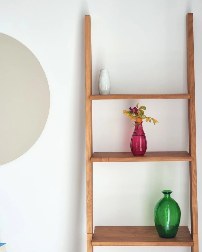 Regał Drabinka ASHME 45x35x180cm Biały Jesion