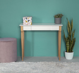 Biurko z szufladą MAMO 85x40cm - Białe nogi  / Czerwony