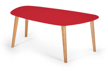 Stolik Kawowy Endocarp 110x66x45cm - Czerwony / Jesion