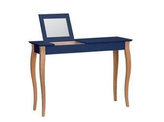 Toaletka LILLO z Lusterkiem - 105x35cm Czarne Nogi / Granatowa