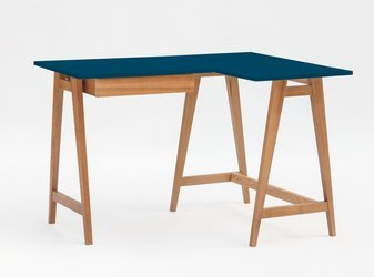 Biurko narożne LUKA 115cm x 85cm / Petrol Blue Dąb PRAWE