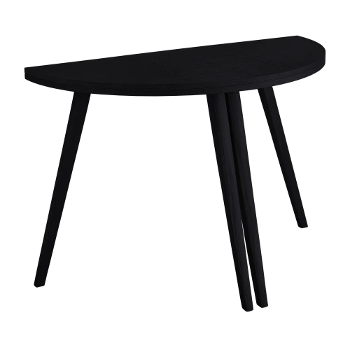 Półksiężycowy rozkładany stół MAWI śr.120cm Czarny Jesion 
