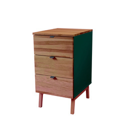 Kontenerek Biurowy LUKA 41x50cm Blat Dąb Zielony Bok