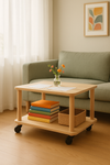 Stolik Kawowy na Kółkach ASHME 64x64cm Jesionowy