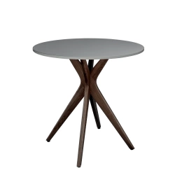 Okrągły Stół Jadalniany JUBI śr. 60cm Ciemnoszary | Nogi Orzech