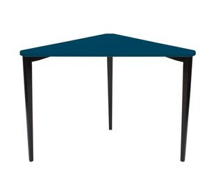 Biurko Narożne NAJA 114 x 85cm Petrol Blue Czarne Nogi