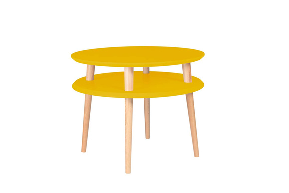 Stolik Kawowy UFO śr. 57cm wys. 45cm Ciemna Cytryna