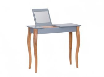 Toaletka LILLO z Lusterkiem - 85x35cm Białe Nogi / Ciemnoszara