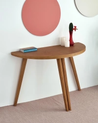 Półksiężycowy rozkładany stół MAWI śr.110cm Dąb