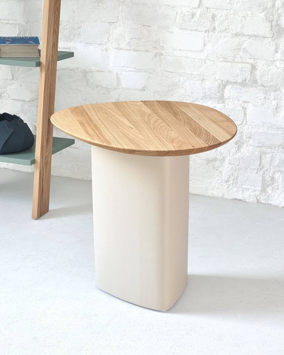 Mały Stolik Cells Mini 50x50x50cm Kawa z Mlekiem Biały Jesion