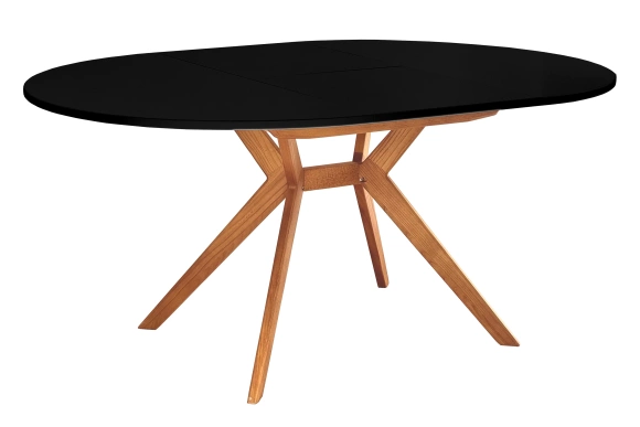 Okrągły rozkładany stół jadalniany 120cm Biju Czarny Dąb