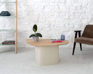 Stolik kawowy Cells Mini 90x55x45cm Kawa z Mlekiem Biały Jesion