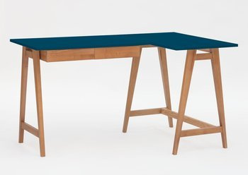 Biurko narożne LUKA 135cm x 85cm / Petrol Blue Dąb PRAWE