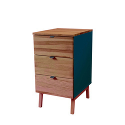 Kontenerek Biurowy LUKA 41x50cm Blat Dąb Petrol Blue Bok