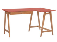 Biurko narożne LUKA 135cm x 85cm Ciemny Koralowy Dąb PRAWE