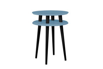 Stolik Kawowy UFO śr. 45cm x H61cm Delikatny Niebieski / Czarne Nogi