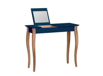Toaletka LILLO z Lusterkiem - 85x35cm Białe Nogi / Granatowa