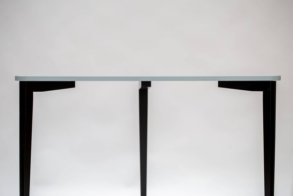 Biurko Narożne NAJA 114 x 85cm Ciemny Koralowy Czarne Nogi