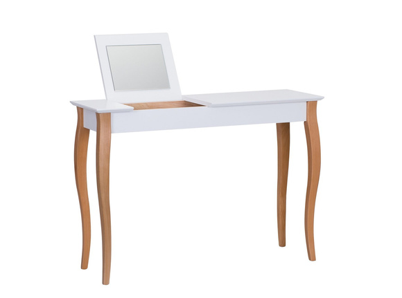 Toaletka LILLO z Lusterkiem - 105x35cm Białe Nogi / Biała