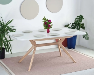 Rozkładany 8 osobowy stół do jadalni Biju Biały