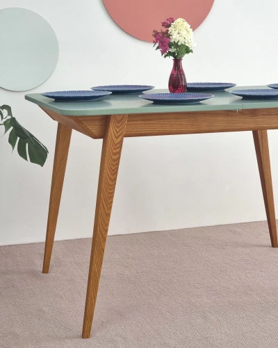 Rozkładany stół jadalniany Envelope BOLD 120x80cm Kawa z Mlekiem, Dąb