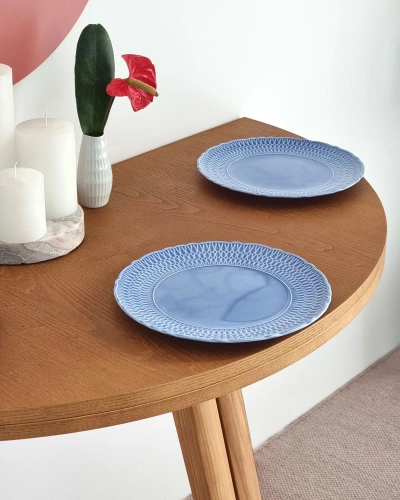 Półksiężycowy rozkładany stół MAWI śr.110cm Biały Jesion