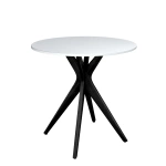 Okrągły Stół Jadalniany JUBI 60cm Biały | Nogi Czarne
