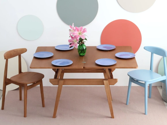 Stolik kawowy z podnoszonym blatem Envelope 90x65cm | jesion wybarwiony na dąb