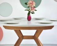 Okrągły rozkładany stół jadalniany 110cm Biju Czarny Dąb