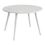 Półksiężycowy rozkładany stół MAWI śr.120cm Biały Jesion